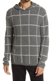 Vince Plush Plaid Cashmere Hoodie at Nordstrom