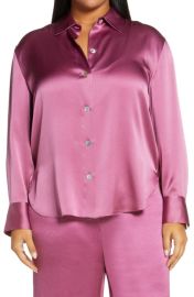 Vince Relaxed Button-Up Silk Blouse at Nordstrom