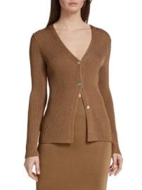 Vince Rib-Knit Buttoned Cardigan on SALE at Saks Off 5th