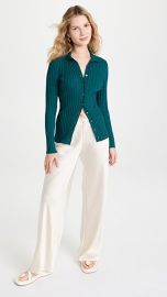 Vince Ribbed Button Up Cardigan at Shopbop