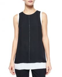 Vince Round-Neck Double-Layer Tank Top at Neiman Marcus