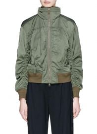 Vince Ruched Hooded Bomber Jacket at Lane Crawford