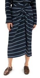 Vince Rugby Stripe Gathered Skirt Coastal/Slate 10 at Shopbop