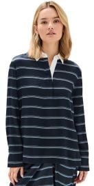 Vince Rugby Stripe Shirt Coastal/Slate XL at Shopbop