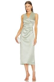 Vince Satin Wrap Dress in Glass at Revolve