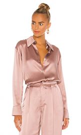 Vince Shaped Collar Blouse in Mauve Orchid from Revolve com at Revolve