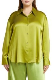 Vince Shaped Collar Silk Button-Up Blouse at Nordstrom