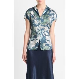 Vince Shimmer Lake Button-Up Shirt in Deep Sea at Nordstrom Rack at Nordstrom Rack
