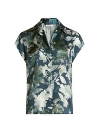 Vince Shimmer Lake Silk Blouse in Deep Sea at Saks Fifth Avenue