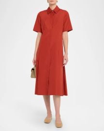 Vince Short Sleeve Midi Shirtdress at Neiman Marcus