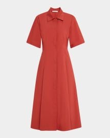 Vince Short Sleeve Midi Shirtdress at Neiman Marcus