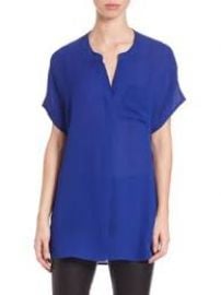 Vince Short-sleeve Silk Popover Top  at Nordstrom