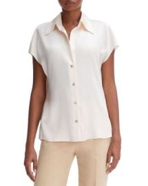 Vince Silk Cap Sleeve Ruched Back Shirt Bloomingdales at Bloomingdales