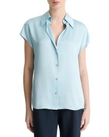 Vince Silk Cap Sleeve Ruched Back Shirt Bloomingdales at Bloomingdales