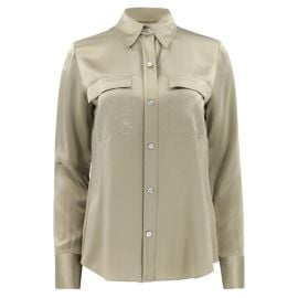 Vince Silk Chest Pocket Long Sleeve Blouse at Vince