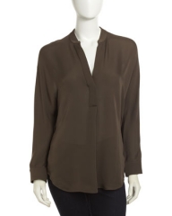 Vince Silk Placket Tunic at Last Call