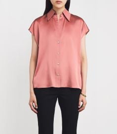 Vince Silk Ruched Back Button Up Blouse at Harrods