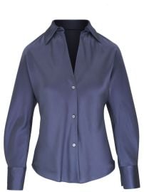 Vince Silk Shirt Blue at Farfetch