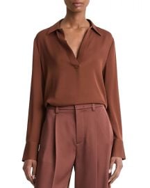 Vince Silk Stretch V Neck Top Bloomingdales at Bloomingdales