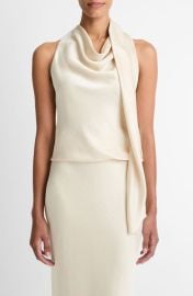 Vince Sleeveless Scarf Satin Top at Nordstrom