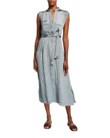 Vince Sleeveless Textured Popover Dress at Neiman Marcus