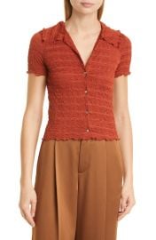 Vince Smock Short Sleeve Button-Up Blouse at Nordstrom