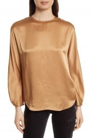 Vince Split Back Silk Blouse at Nordstrom