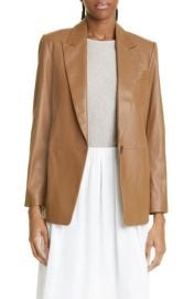 Vince Straight Fit Leather Blazer at Nordstrom