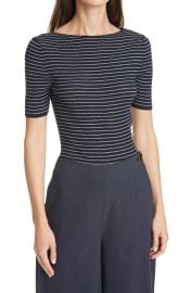 Vince Stripe Ribbed Top at Nordstrom