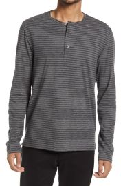 Vince Stripe Slub Cotton Long Sleeve Henley at Nordstrom