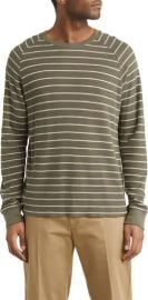 Vince Stripe Waffle Raglan Sleeve Pima Cotton T Shirt at Nordstrom Rack