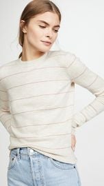 Vince Striped Fitted Cashmere Crew Sweater at Shopbop