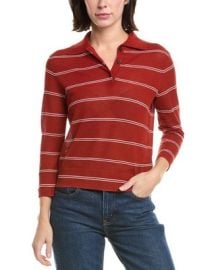 Vince Striped Pique Polo Shirt Womenaposs eBay at eBay