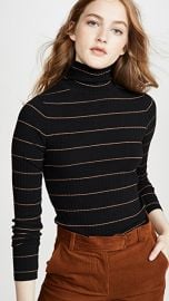 Vince Striped Rib Turtleneck at Shopbop