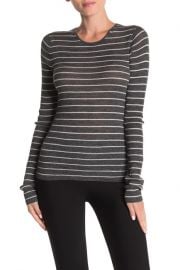 Vince Striped Ribbed Crew Neck Shirt at Nordstrom Rack