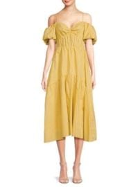 Vince Sweetheart Puff Sleeve Tiered Midi Dress on SALE at Saks Off 5th