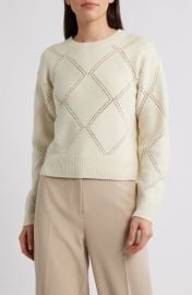 Vince Texture Argyle Wool Sweater at Nordstrom