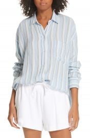 Vince Textured Stripe Button Up Blouse   Nordstrom at Nordstrom