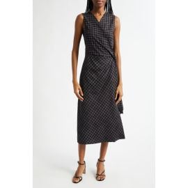 Vince Trellis Plaid Sleeveless Midi Wrap Dress at Nordstrom