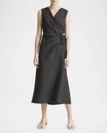 Vince Trellis Plaid Wrap Dress at Neiman Marcus