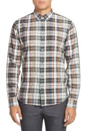 Vince Trim Fit Plaid Sport Shirt at Nordstrom