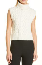 Vince Twisted Cable Turtleneck Sweater Tank at Nordstrom