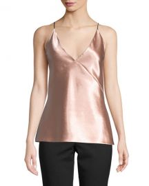 Vince V-Neck Satin Bias Cami at Neiman Marcus