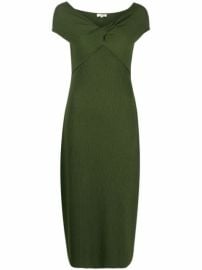 Vince V-neck Ribbed Knitted Dress - at Farfetch