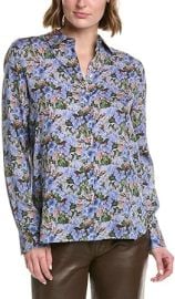 Vince Wild Primrose Slim Fitted Blouse at Womens Clothing store at Amazon