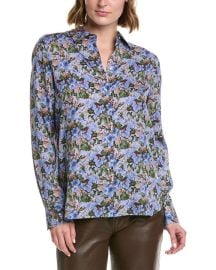 Vince Wild Primrose Slim Fitted Silk-blend Blouse Shop Premium Outlets at Shop Simon