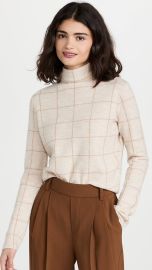 Vince Windowpane Plaid Cashmere Turtleneck at Shopbop