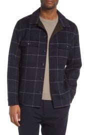 Vince Windowpane Plaid Wool Blend Shirt Jacket at Nordstrom