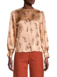 Vince Wisteria Long-Sleeve Silk Top on SALE at Saks Off 5th