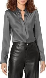 Vince Women's Bias Button Down Long Sleeve Shirt at Amazon